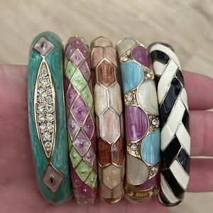 A set of 6 gorgeous enameled bangles